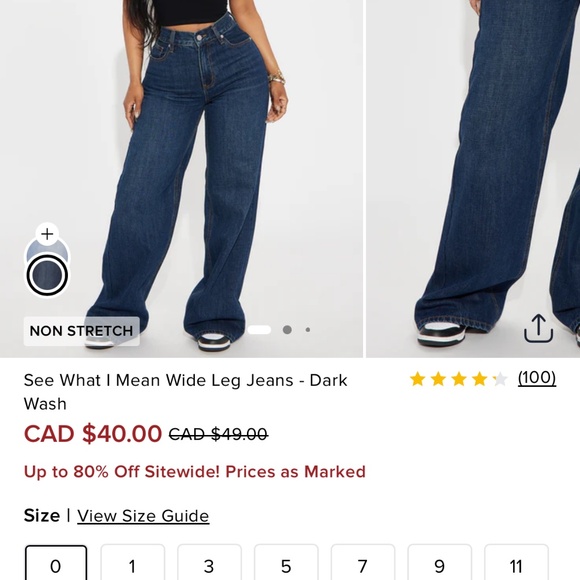 Fashion Nova dark wide leg jeans - Picture 1 of 4